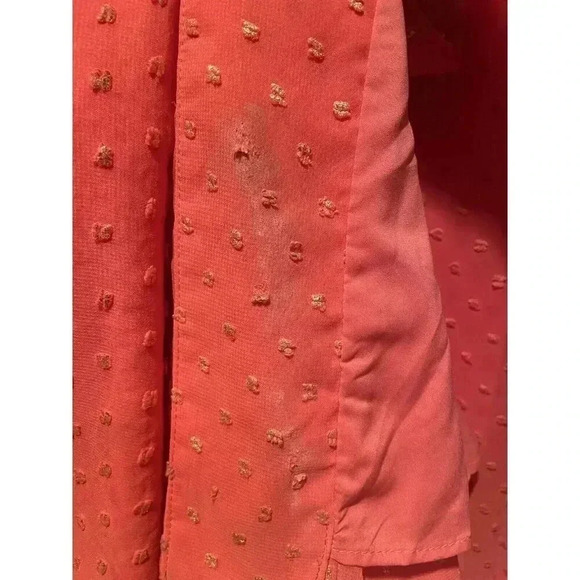 Kimberly Goldson Lesli Jacquard Maxi Dress Coral Gold V Neck Size Small - Picture 13 of 13